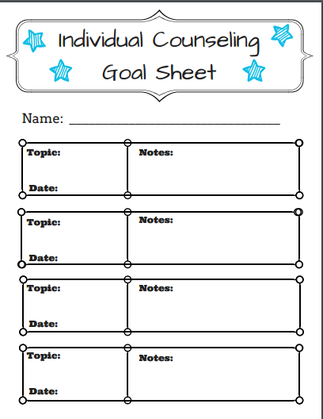 Individual School Counseling Goal Sheet-Counsel&Create