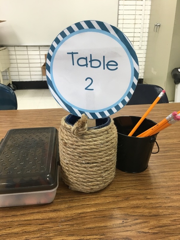 Nautical Table Number Centerpieces; School Counseling Nautical Theme Office-Counsel&Create